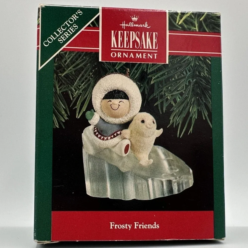 Vintage 1990 Hallmark Keepsake‎ Frosty Friends Christmas Ornament W Box QX439-6
